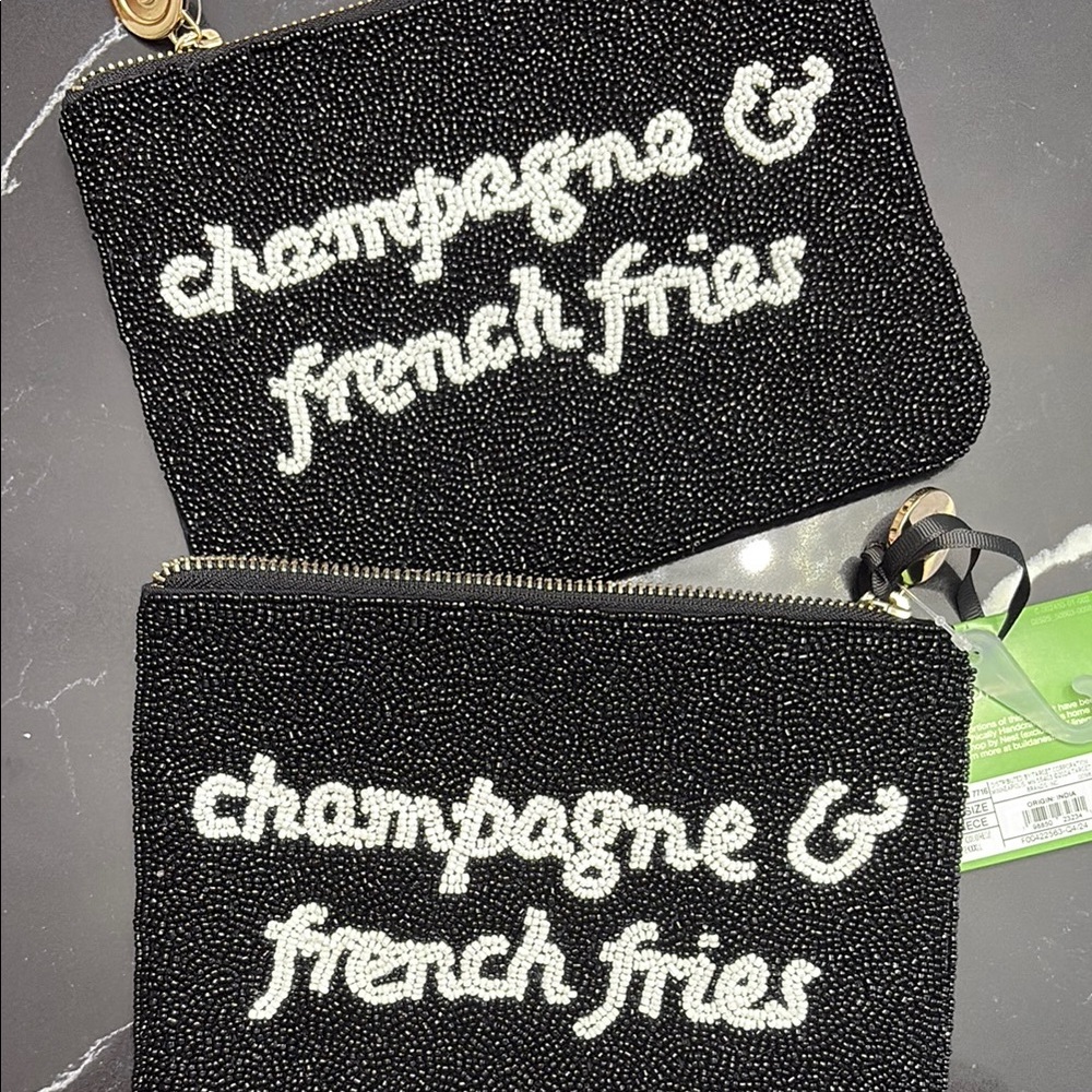 Kate Spade x Target Champagne & French Fries beaded Clutch